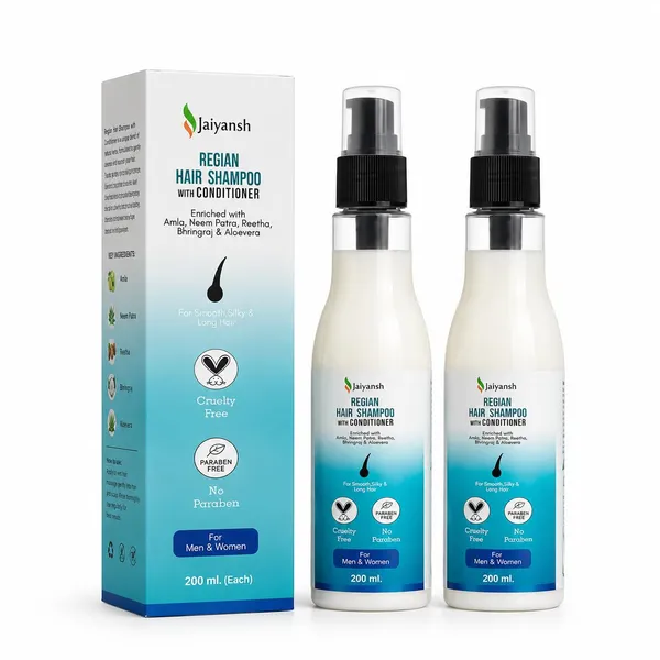 Regain_Hair_Shampoo_With_Conditioner_Combo_Pack_2_X_200ml_Herbal_Shampoo_With_Amla_Neem_Reetha_Bhringraj_Aloe_Vera_Paraben_Free_Daily_Hair_Care_For_Men_Women