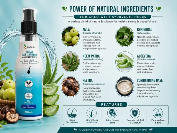 Regain_Hair_Shampoo_With_Conditioner_200ml_Herbal_Hair_Cleanser_With_Amla_Neem_Reetha_Bhringraj_Aloe_Vera_Paraben_Free_For_Men_Women_Smooth_Silky_Healthy_Looking_Hair