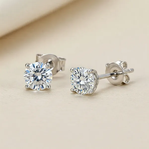 925_Sterling_Silver_Round_Moissanite_Stud_Earrings_For_Women
