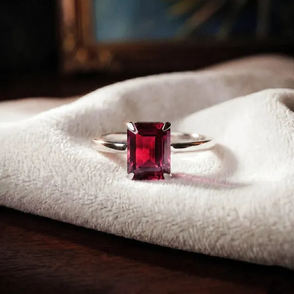 925_Sterling_Silver_Emerald_Cut_Ruby_Statement_Ring_For_Women