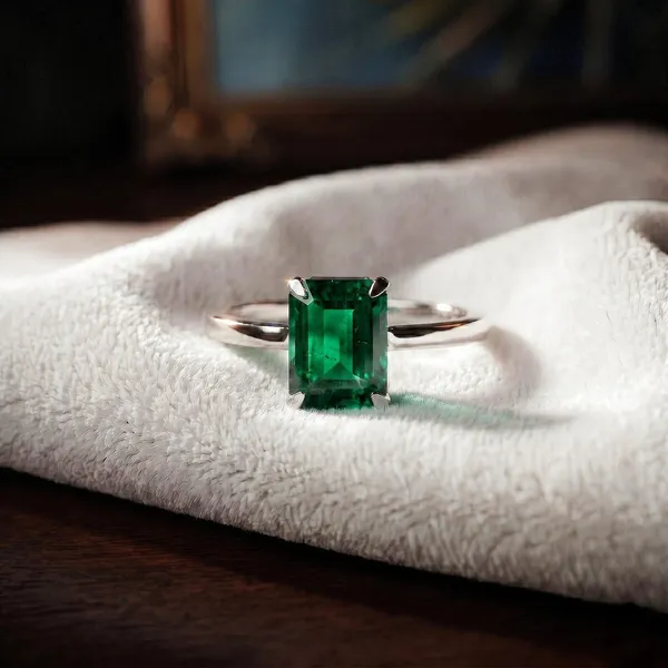 Silver_Tone_Rectangular_Green_Stone_Ring_for_Women