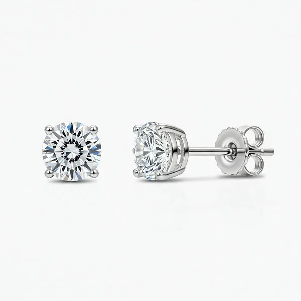 925_Sterling_Silver_Round_Moissanite_Stud_Earrings_For_Women