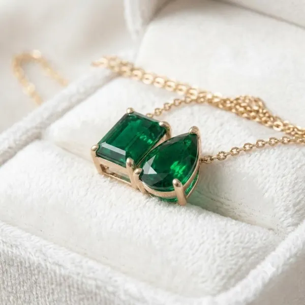 Sterling_Silver_Lab_Emerald_Toi_Moi_Dual_Stone_Pendant_Necklace_For_Women
