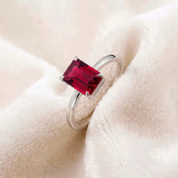 925_Sterling_Silver_Emerald_Cut_Ruby_Statement_Ring_For_Women