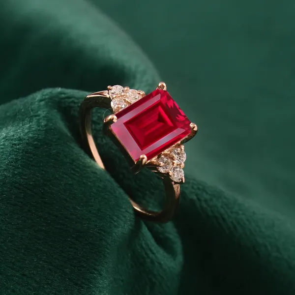 925_Sterling_Silver_Lab_Ruby_Prong_Set_Gemstone_Ring_For_Women