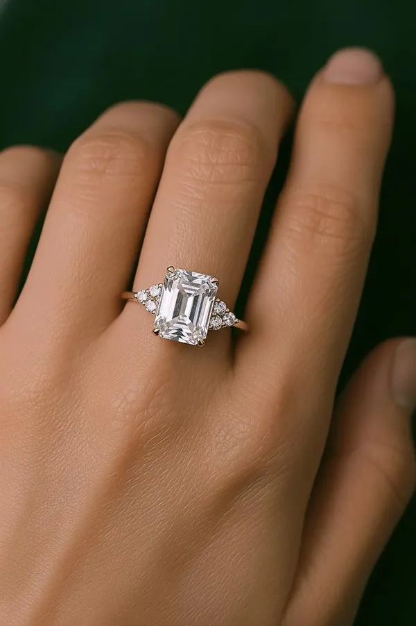 925_Sterling_Silver_Moissanite_Emerald_Cut_Fashion_Ring_For_Women