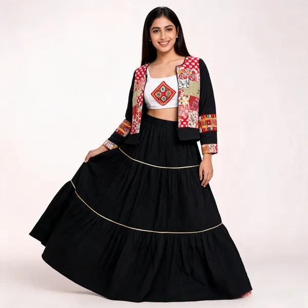 Black_Rayon_Lehenga_Choli_For_Women