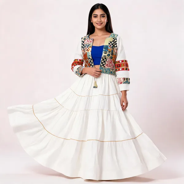 White_Rayon_Lehenga_Choli_For_Women