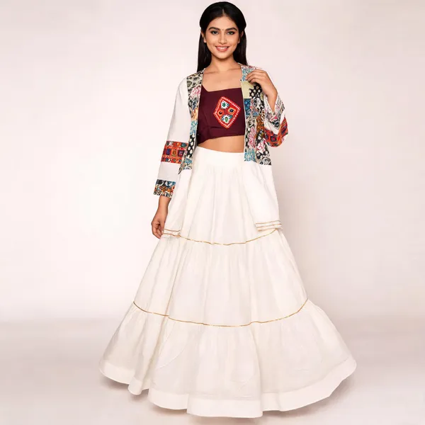 White_Rayon_Lehenga_Choli_For_Women