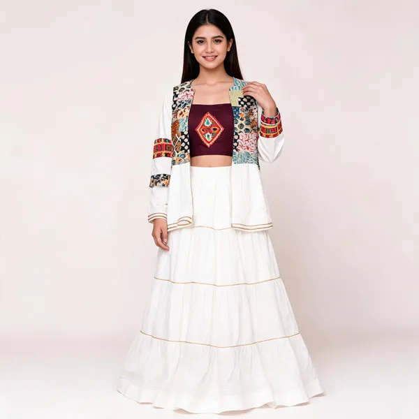 White_Rayon_Lehenga_Choli_For_Women