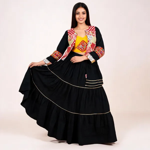 Black_Rayon_Lehenga_Choli_For_Women