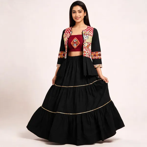 Black_Rayon_Lehenga_Choli_For_Women