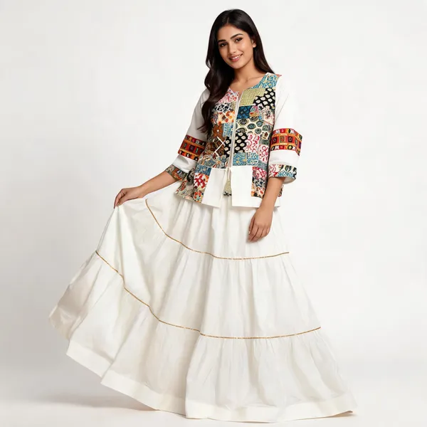 White_Rayon_Lehenga_Choli_For_Women