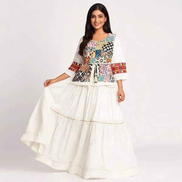 White_Rayon_Lehenga_Choli_For_Women