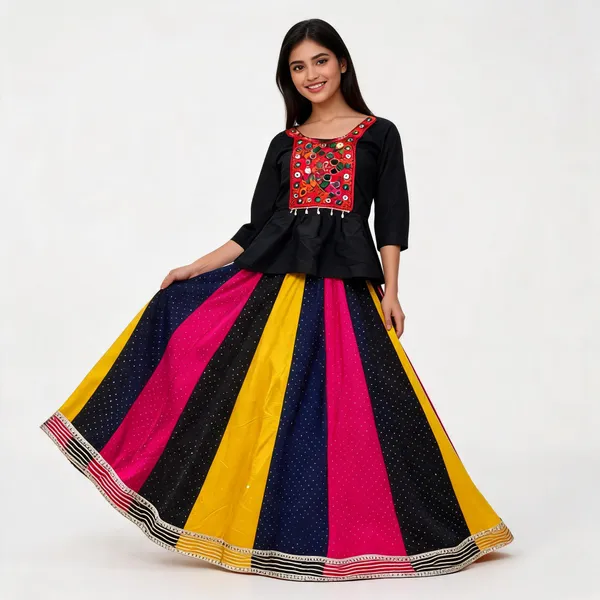 Pink_Navy_Blue_Yellow_Rayon_Lehenga_Choli_For_Women