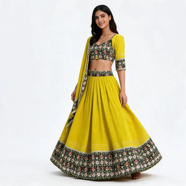 Yellow_Rayon_Lehenga_Choli_For_Women