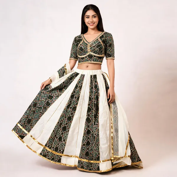 Black_White_Rayon_Lehenga_Choli_For_Women