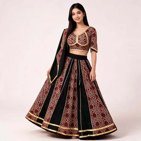 Black_Cotton_Lehenga_Choli_For_Women