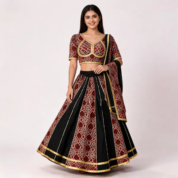 Black_Cotton_Lehenga_Choli_For_Women