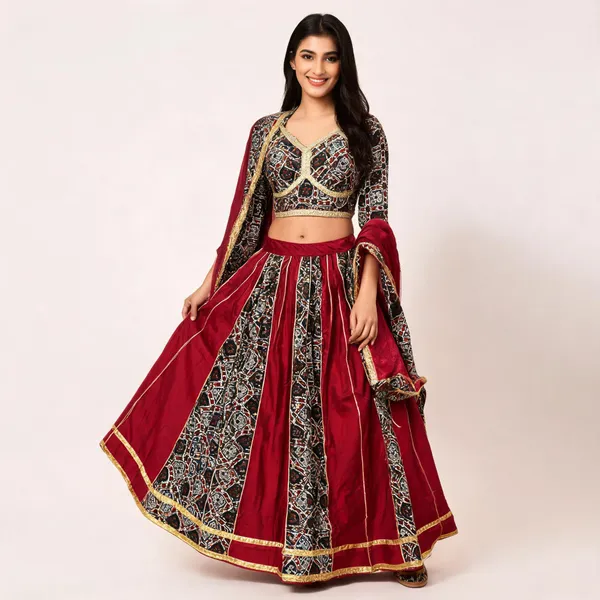 Red_Cotton_Lehenga_Choli_For_Women