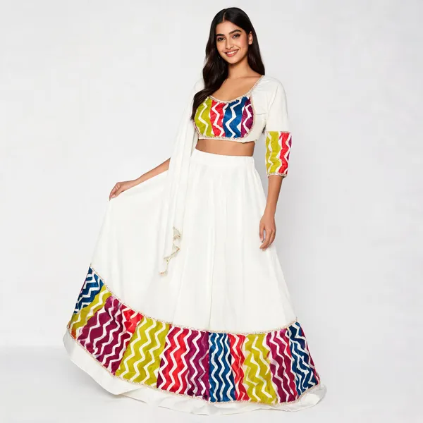 White_Rayon_Lehenga_Choli_For_Women