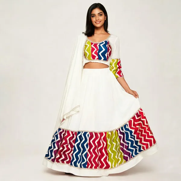 White_Rayon_Lehenga_Choli_For_Women