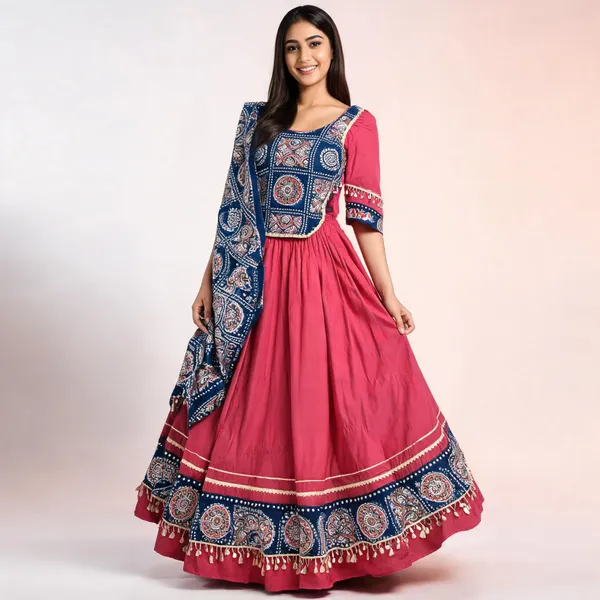 Pink_Rayon_Lehenga_Choli_For_Women