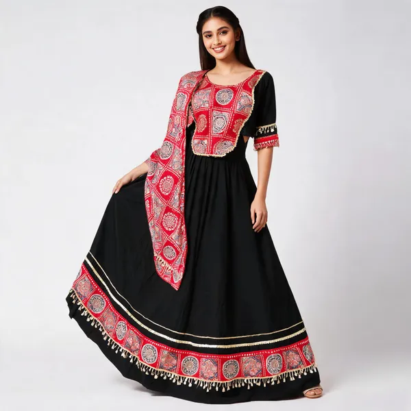 Black_Rayon_Lehenga_Choli_For_Women