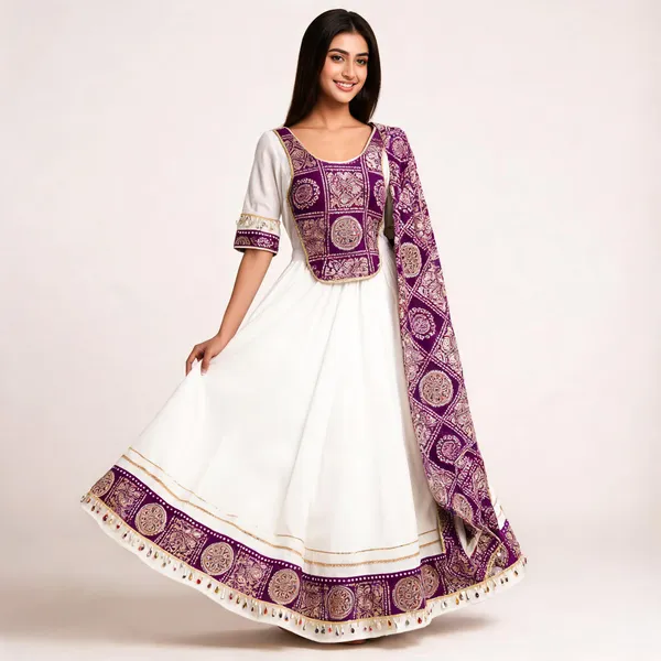 White_Rayon_Lehenga_Choli_For_Women