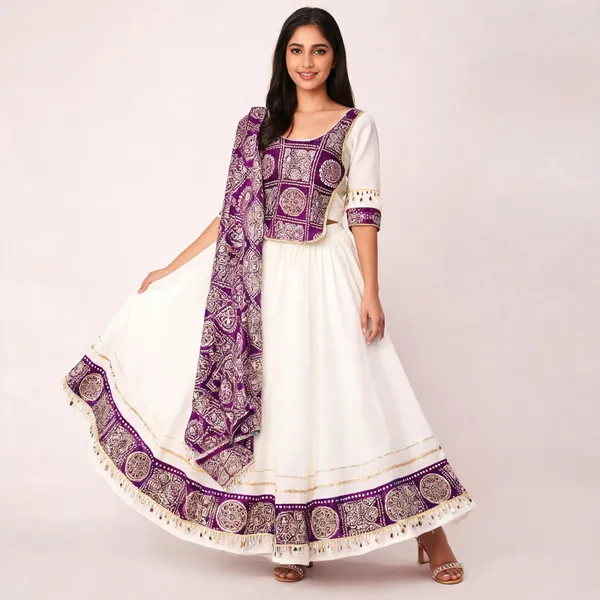 White_Rayon_Lehenga_Choli_For_Women