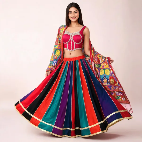 Multicolor_Rayon_Lehenga_Choli_For_Women