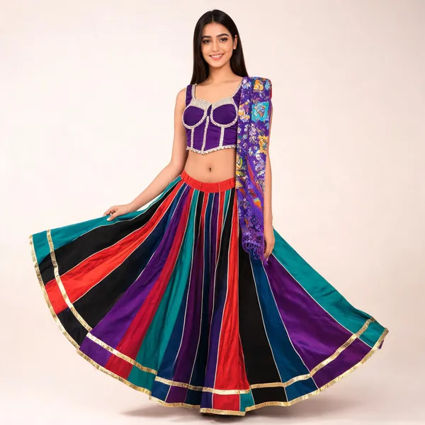 Multicolour_Rayon_Lehenga_Choli_For_Women