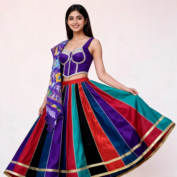 Multicolour_Rayon_Lehenga_Choli_For_Women