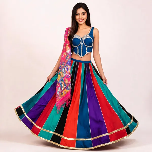 Multicolour_Rayon_Lehenga_Choli_For_Women