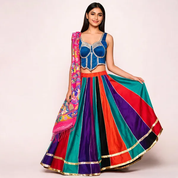 Multicolour_Rayon_Lehenga_Choli_For_Women
