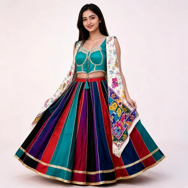Multicolour_Rayon_Lehenga_Choli_For_Women