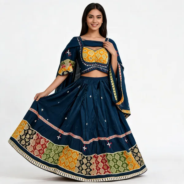 Blue_Rayon_Lehenga_Choli_For_Women