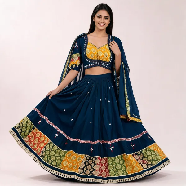 Blue_Rayon_Lehenga_Choli_For_Women