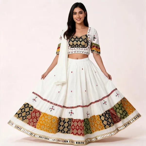 White_Rayon_Lehenga_Choli_For_Women