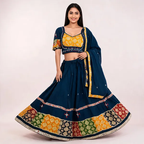 Blue_Rayon_Lehenga_Choli_For_Women