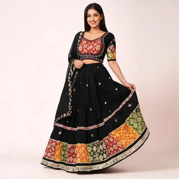 Black_Rayon_Lehenga_Choli_For_Women