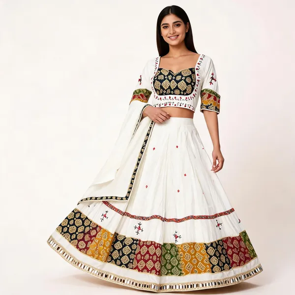 White_Rayon_Lehenga_Choli_For_Women