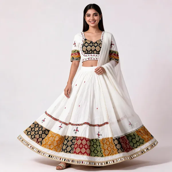 White_Rayon_Lehenga_Choli_For_Women