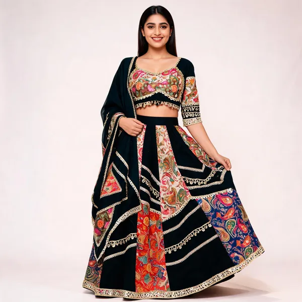 Black_Rayon_Lehenga_Choli_For_Women