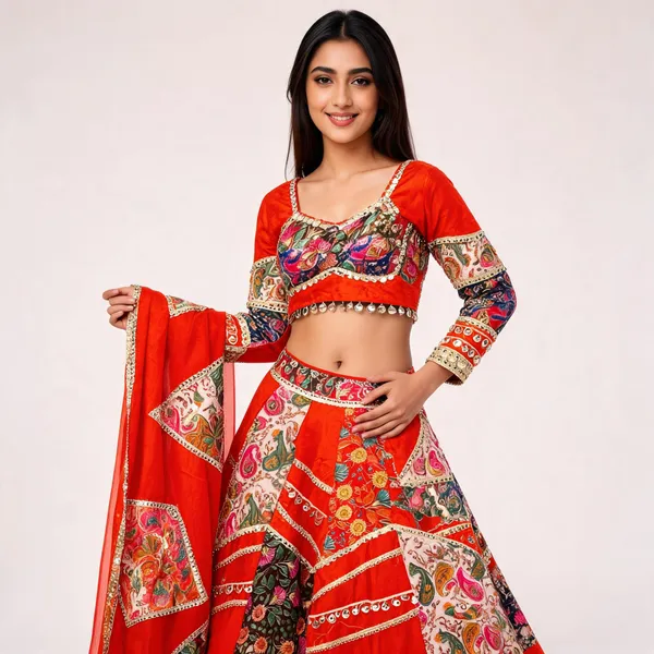 Red_Rayon_Lehenga_Choli_For_Women