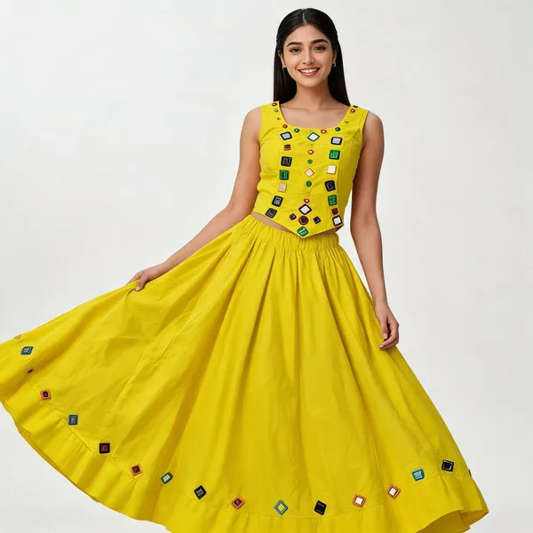 Yellow_Rayon_Lehenga_Choli_For_Women