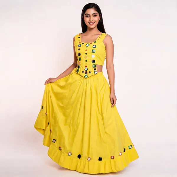 Yellow_Rayon_Lehenga_Choli_For_Women