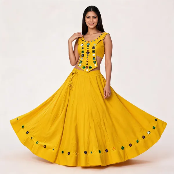 Yellow_Rayon_Lehenga_Choli_For_Women
