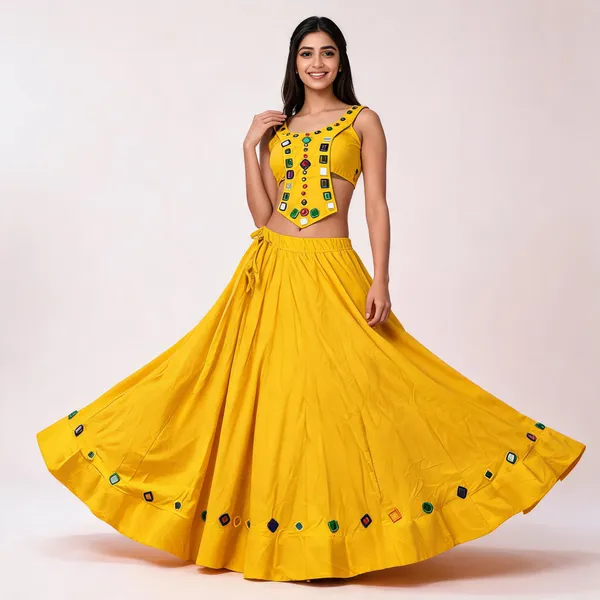 Yellow_Rayon_Lehenga_Choli_For_Women