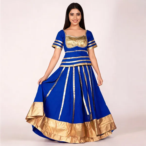 Blue_And_Gold_Rayon_Lehenga_Choli_For_Women
